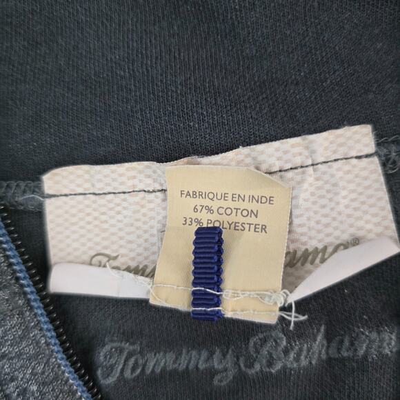 Tommy Bahama Men’s Reversible Quarter Zip Pullover Gray Cotton Blend Size M 6305 - Picture 7 of 10